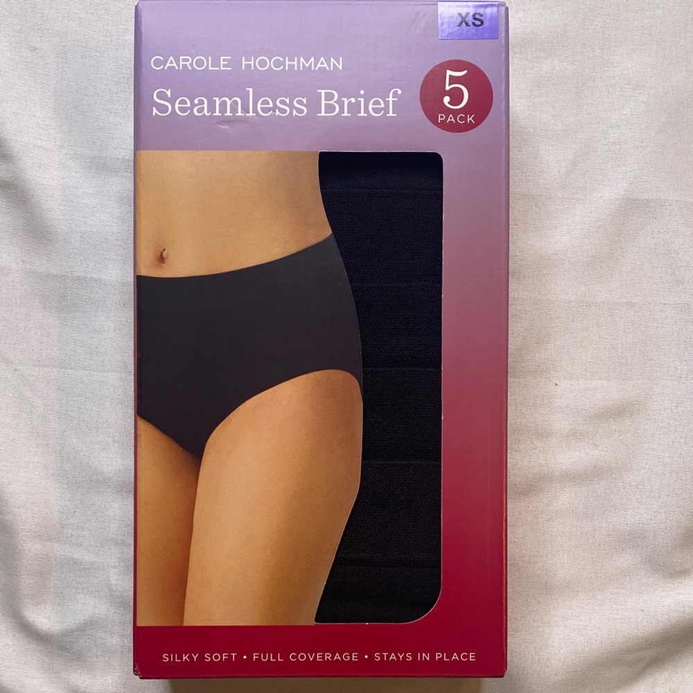 Midnight by‎ Carole Hochman Black Seamless Brief 5-Pack